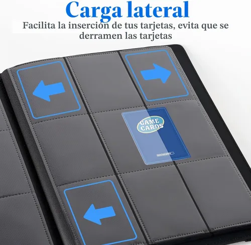 Vista 5 de Carpeta prémium de 9 bolsillos para tarjetas de 360 tarjetas, carpeta de tarjetas comerciales Fabmaker PU Sturdy Card Collection Album