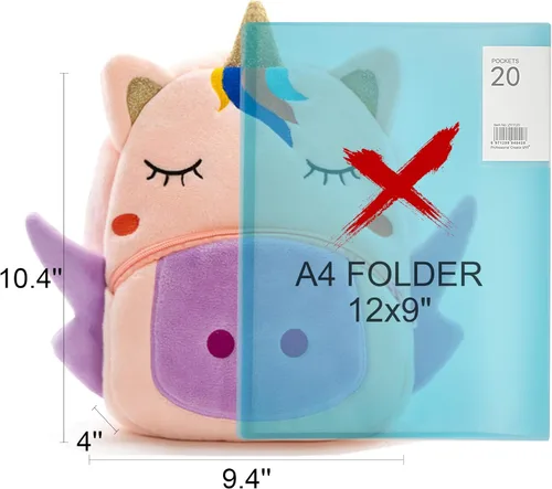 Vista 2 de Mochila con diseño de animales, animal de felpa, minibolsa de viaje para niño de 2-6 años, baby unicorn), PBK001