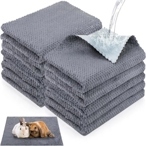 Vista 12 de VitalCozy 10 piezas de forro lavable para jaula de conejillo de indias, ropa de cama para ratas, control absorbente, almohadillas impermeables