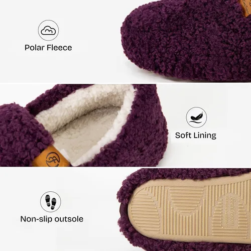 Vista 4 de EverFoams Pantuflas completas de espuma viscoelástica de oveja para mujer