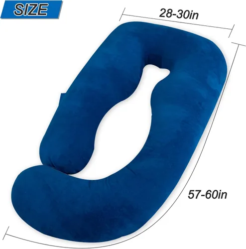 Vista 3 de Almohadas de embarazo de 60 pulgadas para dormir, almohada corporal extra grande en forma de U, almohada de embarazo, almohada de maternidad