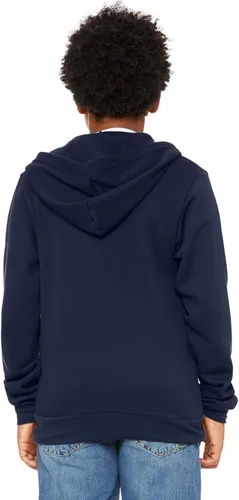Vista 2 de BELLA + CANVAS Youth Sponge Fleece Sudadera con capucha con cremallera completa, M Azul marino, Multicolorido, Mediana