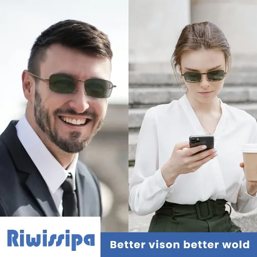 Vista 2 de Gafas plegables bloqueo de luz azul visión nocturna gafas de sol unisex con funda portátil