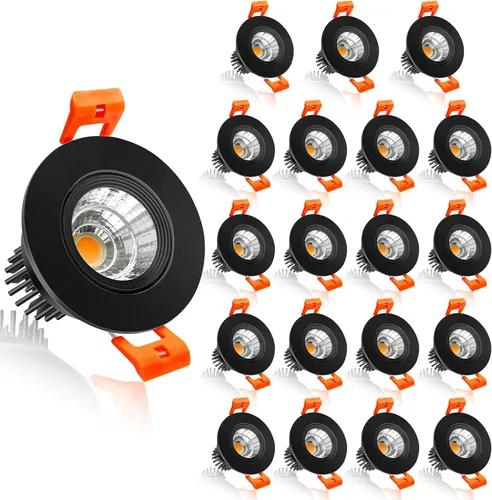 Vista 13 de inShareplus Downlight LED de 2 pulgadas, iluminación empotrable de 3 W, regulable, luz blanca cálida de 3000 K, CRI80, luces de techo