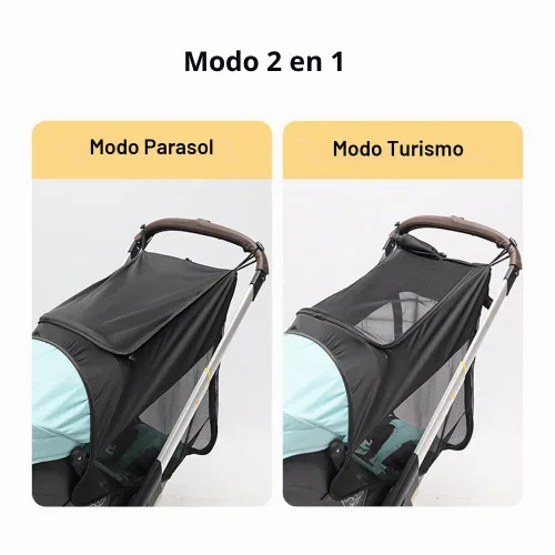 Vista 4 de DOONA - Parasol 2 en 1 para cochecito de bebé y asiento de automóvil, extensión de protección UV, cubierta solar, toldo de cobertura completa