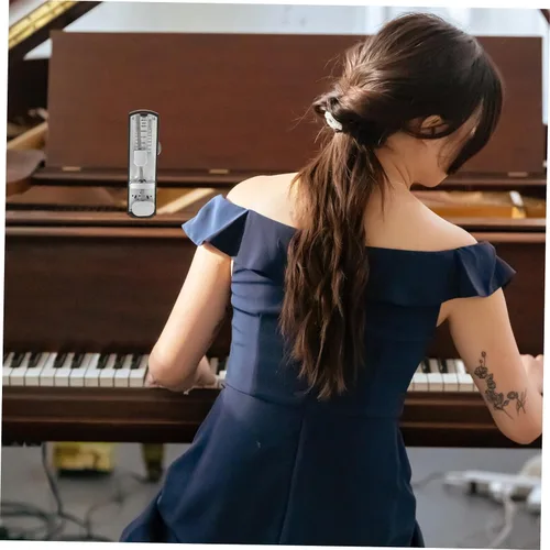 Vista 6 de MILISTEN Metrónomo mecánico universal mini metrónomo para guitarra de piano (caoba)