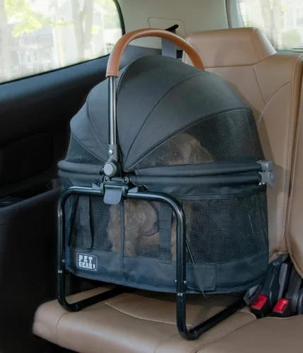 Vista 3 de Pet Gear, una empresa familiar de Vermont desde 1936, Sistema de viaje 3 en 1, el cochecito View 360 se convierte en transportador y asiento alzador