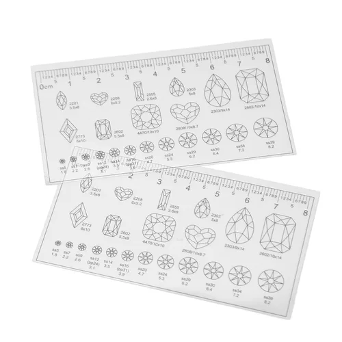 Vista 4 de Regla de medición de uñas, 10 piezas, ultra fina, flexible, material de PVC, 0.5 in de longitud