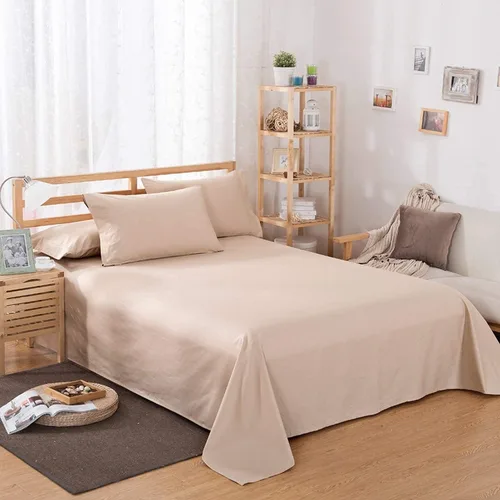 Vista 2 de Sábana egipcia beige maciza Full- 1 sábana bajera ajustable extra profunda para colchón de 16.0 in a 18.0 in
