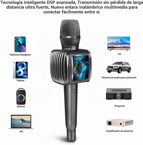 Vista 4 de TOSING G6 Pro - Máquina de karaoke para adultos y niños, altavoz Bluetooth de 20 W con LCD, micrófonos inalámbricos