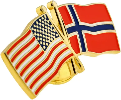 Vista 71 de PinMart Pin de solapa esmaltado con bandera de la amistad cruzada de Estados Unidos y el mundo