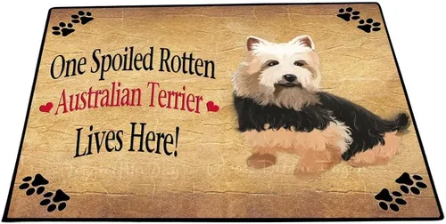Vista 17 de Doggie of the Day Australian Terrier Dogs Floor Mat - 4th of July Independence Day - Best Dog Doormat - Protector Decor - Unique Portrait Art