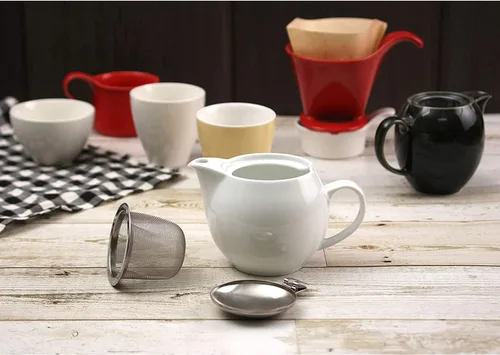 Vista 5 de ZERO JAPAN - Tetera redonda de 15 oz (450 cc) con tapa SLS e infusor de tomate