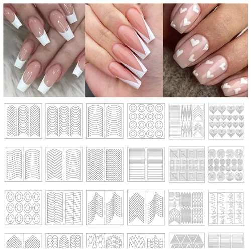 Vista 10 de TailaiMei 12 hojas de calcomanías adhesivas de arte de uñas para el día de San Valentín, tiras completas con 2 limas de uñas para calcomanías