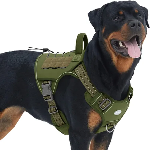 Vista 11 de Auroth - Arnés táctico para perros pequeños y medianos, sin tirones, arnés ajustable para mascotas, reflectante, K9, entrenamiento, trabajo