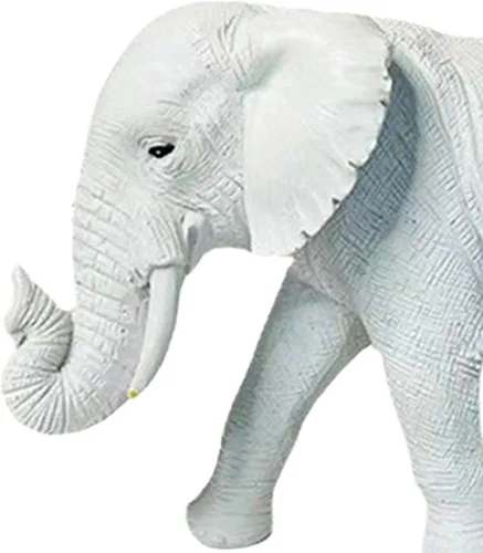 Vista 3 de Decoración de estatua de elefante, adorno de elefante decorativo creativo, escultura de elefante para chimenea, cumpleaños, sala de dibujo, Blanco