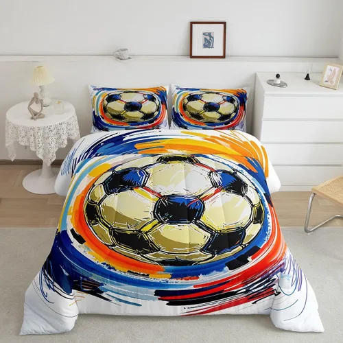 Vista 145 de Juego de ropa de cama de baloncesto para niños y adolescentes, juego de edredón deportivo para niños, tamaño matrimonial, suave, ligero, decoración