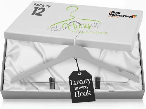 Vista 7 de All Hung Up - Perchas delgadas de plástico con clips, diseño que ahorra espacio con agarre antideslizante, duraderas para el uso diario