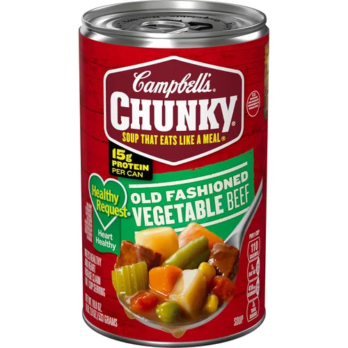 Vista 18 de Sopa Chunky de Campbell’s, sopa abundante de ternera y cebada, lata de 18.8 Oz