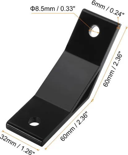 Vista 2 de uxcell 2 soportes de esquina de perfil de aluminio de ángulo de 135 grados, conectores de junta de esquina para serie 4040 (negro)