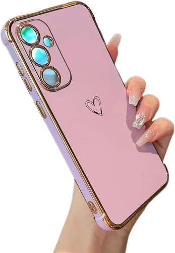 Vista 25 de ZTOFERA Funda diseñada para Google Pixel 7a, bonito diseño de corazones de amor con borde chapado y protección de lente de cámara, para Google Pixel
