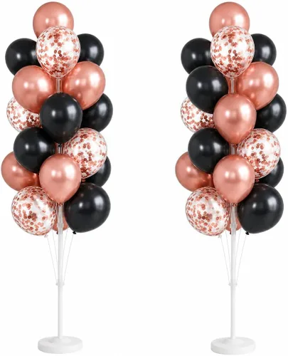 Vista 25 de Hiins Juego de 2 globos de confeti para árbol con base, decoración de poste para fiesta Bee Lemon,Wedding Baby Shower Party Decor,Includes a base