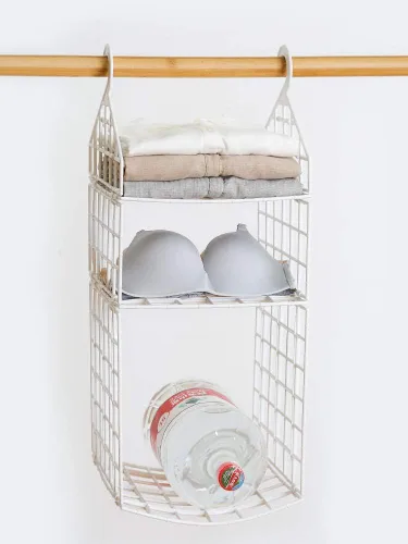 Vista 3 de Organizador de armario colgante de plástico, estante de almacenamiento plegable para armario, estante de almacenamiento plegable de múltiples capas