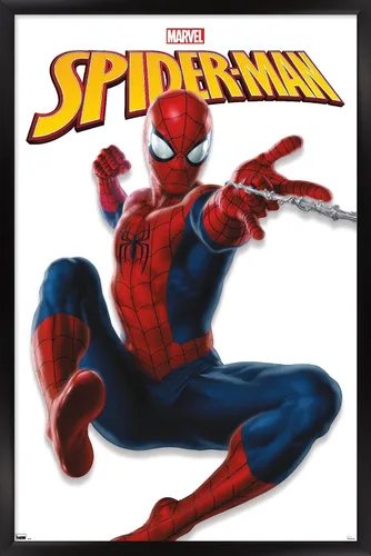 Vista 8 de Trends International Marvel Comics - Póster de pared de la serie Spider-Man, 22.4 pulgadas de largo x 14.7 pulgadas, versión enmarcada de madera