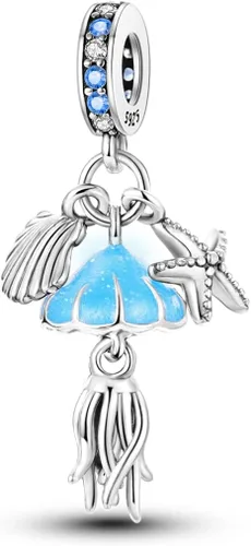 Vista 2 de Hapour Abalorios de plata de ley 925 aptos para pulseras de dije, dije de corazón de sol para mascotas, pulsera y collar, cuentas de joyería