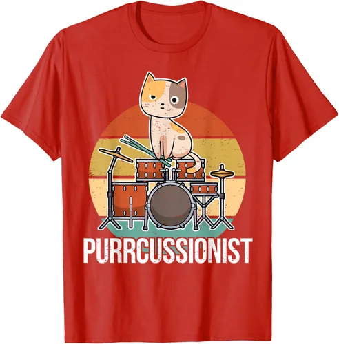 Vista 90 de Funny Percussion Drummer Drumming Drums Saying I Kitten Cat Camiseta, Negro, S