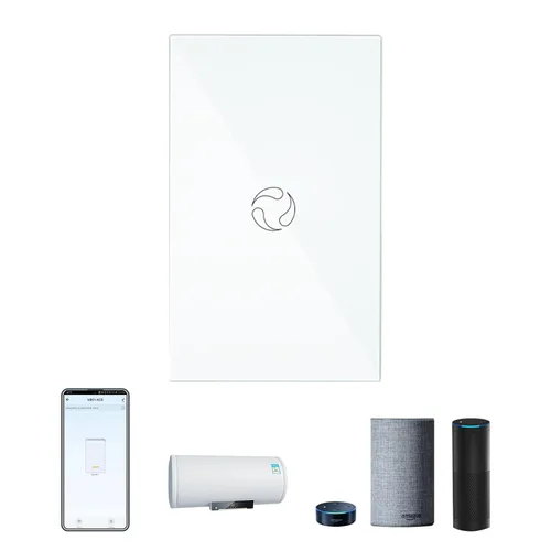 Vista 12 de Interruptor inteligente MOES táctil de pared, WiFi de 2.4 GHz con cable neutro requerido, control múltiple de 3 vías, panel de vidrio. Funciona