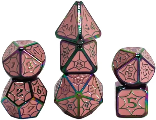 Vista 9 de Juego de dados de metal con escamas de dragón en color negro con caja de exhibición, perfecto para juegos, equilibrio adecuado y distribución