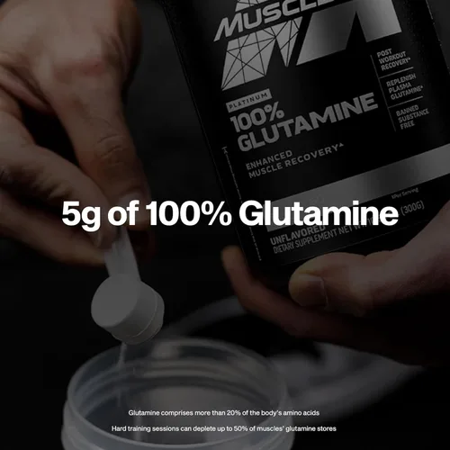 Vista 3 de Muscletech Glutamina, 100 % pura, L-Glutamina, suministro de 60 días, 10.65 oz.