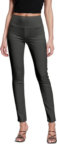 Vista 24 de Hybrid & Company Pantalón súper cómodo elástico con cintura elástica completa, estilo pull-on, de sarga Millennium Negro