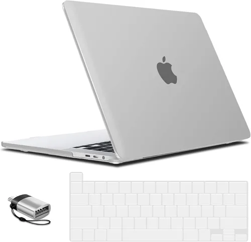 Vista 25 de IBENZER - Carcasa rígida de tacto suave para MacBook Pro de 13 pulgadas con Touch Bar y Touch ID, con funda de teclado y adaptador Type C