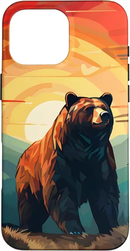 Vista 18 de Funda para iPhone 11 Bear Retro Sunset Forest Spirit Animal