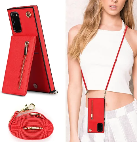 Vista 6 de Funda compatible con Samsung Galaxy S20 de 6.2 pulgadas, bolso de bolsillo, correa de hombro, elegante funda protectora para Samsung Galaxy S20