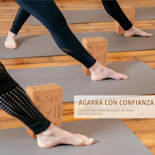 Vista 4 de Halloscume - Paquete de 2 bloques de corcho para yoga para apoyo
