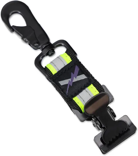 Vista 2 de El original Lightning X Dual Reflective Firefighter extrication guante de trabajo correa de nailon balístico con doble pinza de cocodrilo