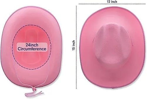 Vista 2 de Sombrero de vaquero y vaquera de fieltro liso para hombres, mujeres y adolescentes Sombrero de vaquero con tachuelas occidentales en tallas