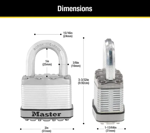 Vista 6 de Master Lock M5XD Magnum - Candado resistente con llave, 1 paquete