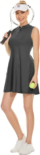 Vista 4 de HARTPOR Women Athletic Dress with Shorts Sleeveless Golf Tennis Dress with Pockets