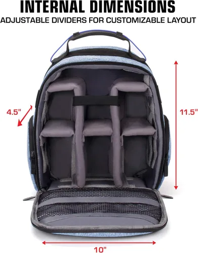 Vista 2 de USA GEAR Funda para auriculares VR, mochila de realidad virtual con compartimentos interiores personalizables compatibles con Oculus Quest 2 VR