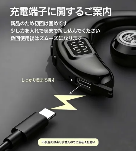 Vista 7 de Hmusic Auricular Bluetooth I6 – Auriculares de una sola oreja con micrófono