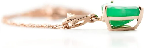 Vista 5 de Galaxy Gold GG 14k Solid Rose Gold Necklace with Natural 120ct Emerald Heart Pendant