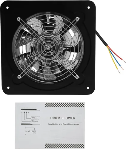Vista 5 de DNYSYSJ Ventilador de escape de 8 pulgadas, extractor de ventilación axial de metal industrial, ventilador de aire comercial, extractor, montaje