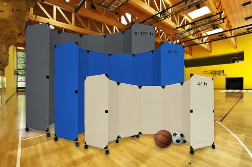 Vista 5 de VERSARE MP10S - Mampara plegable portátil de pared Diseño económico de 5 paneles Separador de habitación portátil con ruedas Configuración