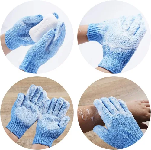 Vista 5 de 10 pares de guantes exfoliantes, 100% nailon de doble cara, 10