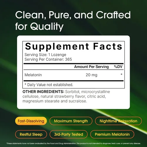 Vista 3 de NatureBell Melatonina 20mg - 365 pastillas - Apoyo diario para dormir para adultos - Suplemento para dormir para apoyo de relajación nocturna* - Se