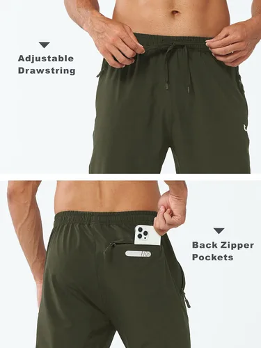 Vista 5 de NORTHYARD Pantalones deportivos para hombre, para correr, entrenamiento, gimnasio, ligeros, con bolsillos con cremallera